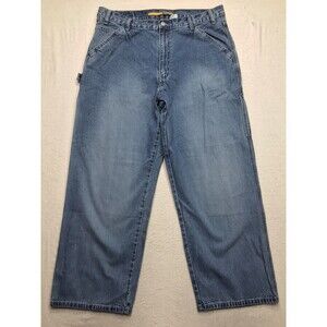 80s LEVIS SILVERTAB Baggy Carpenter Jean Men 36x30 Light Wash Wide Leg Hong Kong